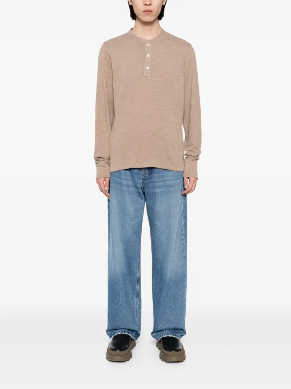 【関税込み】rag & bone ブルー Classic Flame ヘンリーネック 関税込み】rag & bone ブルー Classic Flame ヘンリーネック