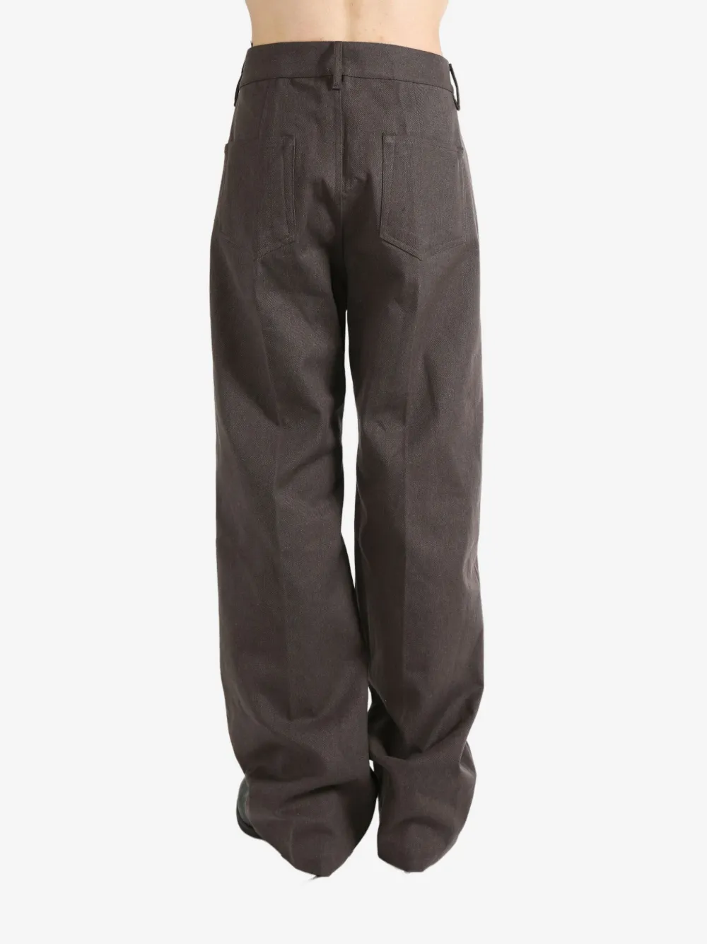 Rick Owens Broek met verlaagd kruis Bruin