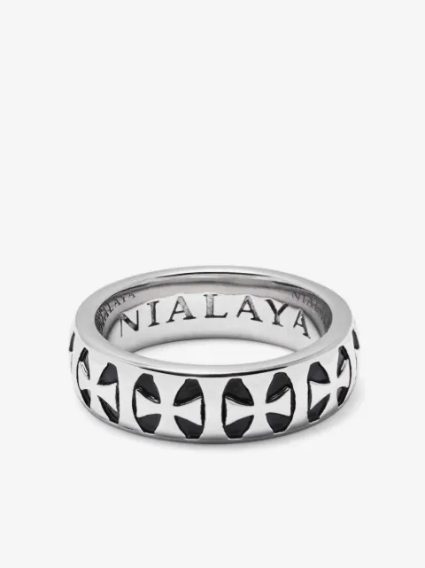 Nialaya Jewelry cross-engraved flat ring