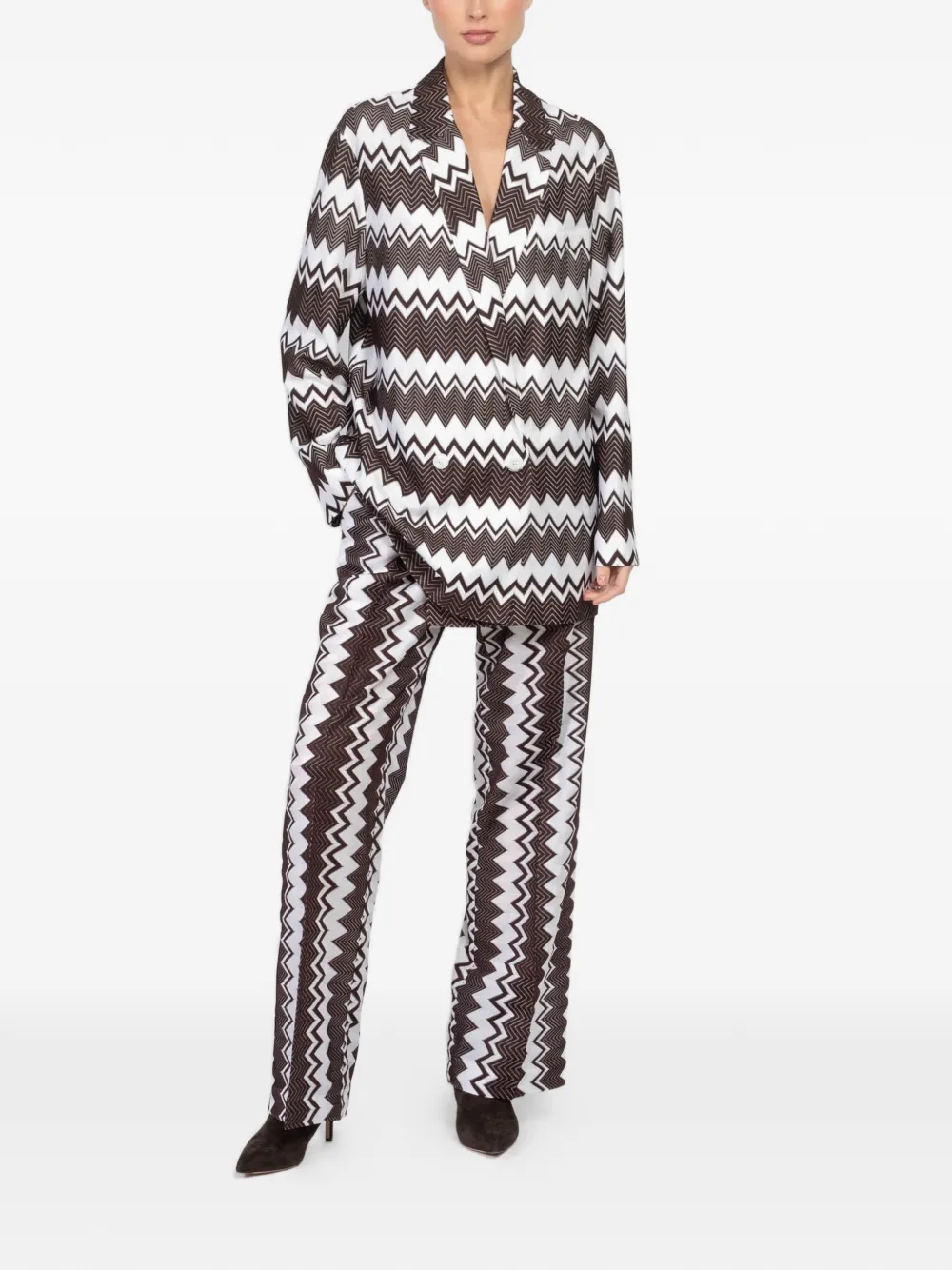 Missoni Chevron-pattern Blazer In Black