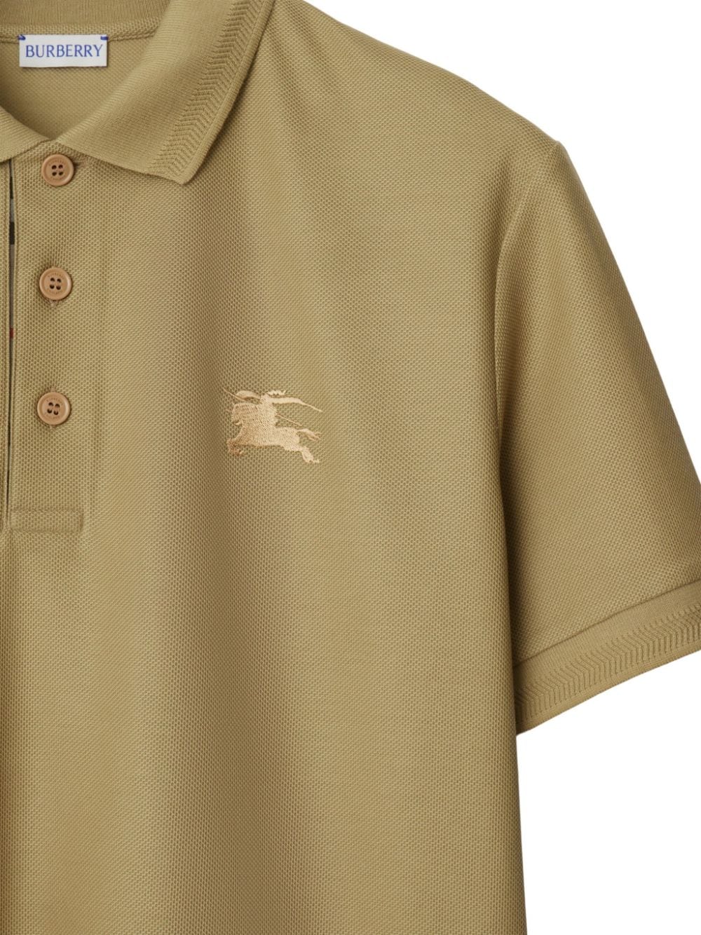 Shop Burberry Equestrian Knight Polo Shirt In Nude