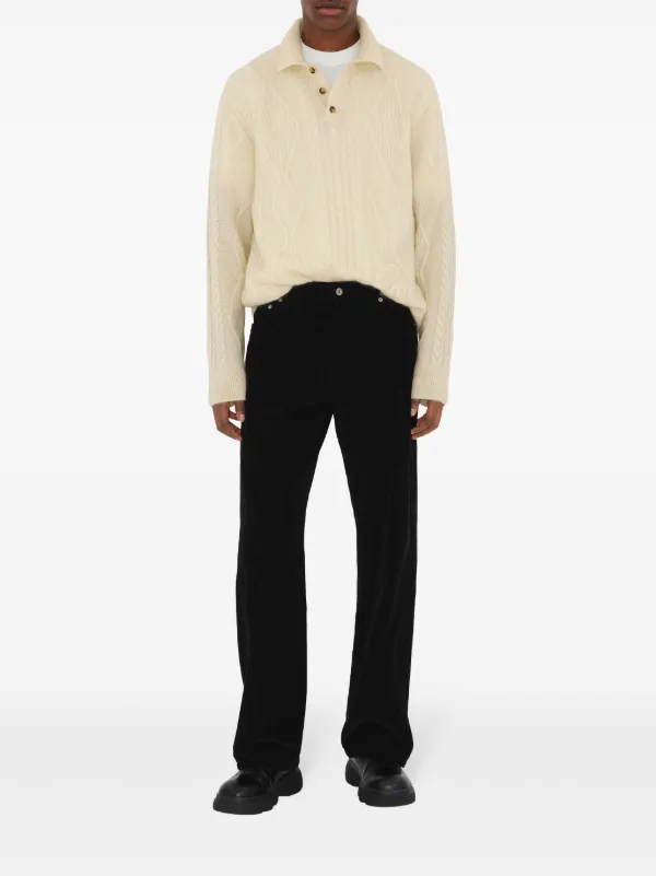 BURBERRY ニットポロシャツ Burberry アランニット ポロシャツ | ニュートラル | FARFETCH JP