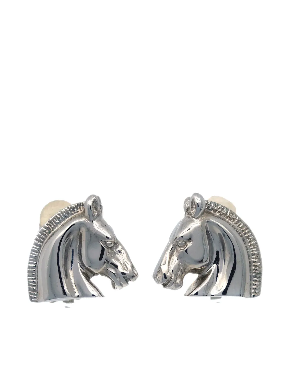 Hermès Pre-Owned aretes de clip Horse Head 1990-2000 | plateado | Image 1