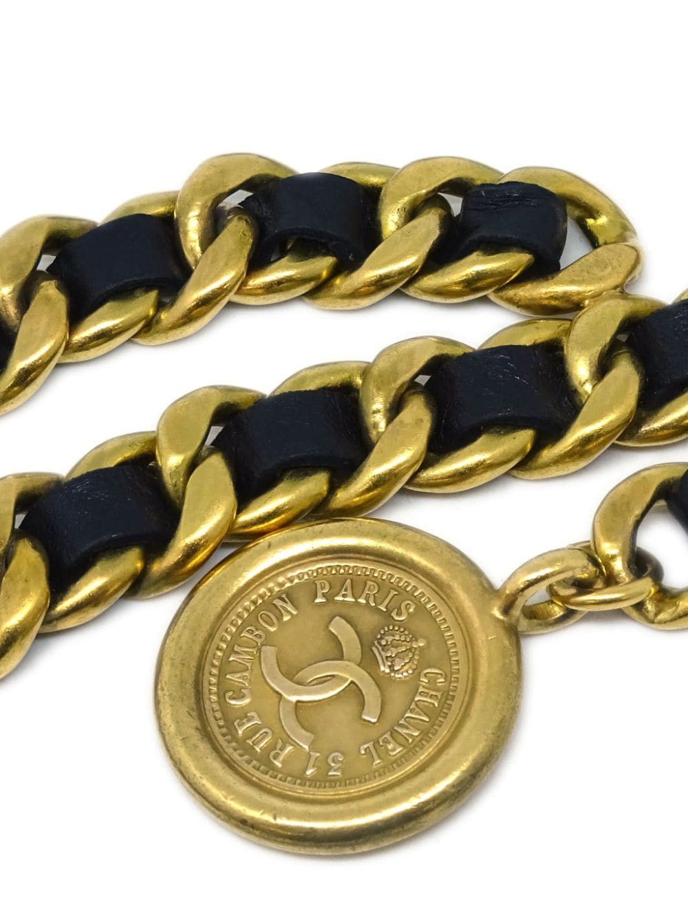 CHANEL Pre-Owned 1995 Medallion riem met schakels - Goud