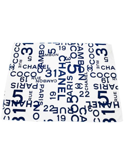 CHANEL 1990-2000s logo-jacquard beach towel Women