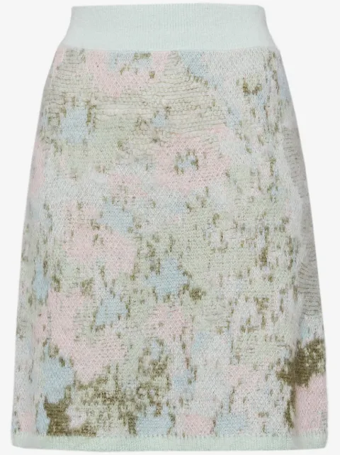Onefifteen floral-intarsia knitted skirt