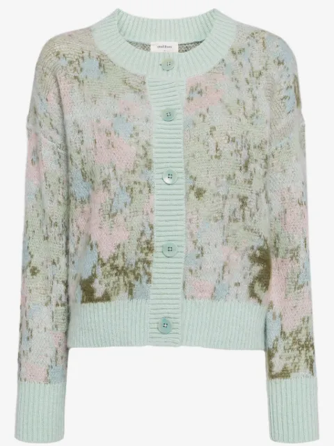 Onefifteen floral-intarsia-knitted cardigan