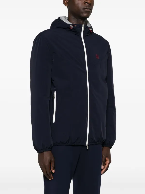 Brunello Cucinelli logo-embroidered Jacket | Blue | FARFETCH