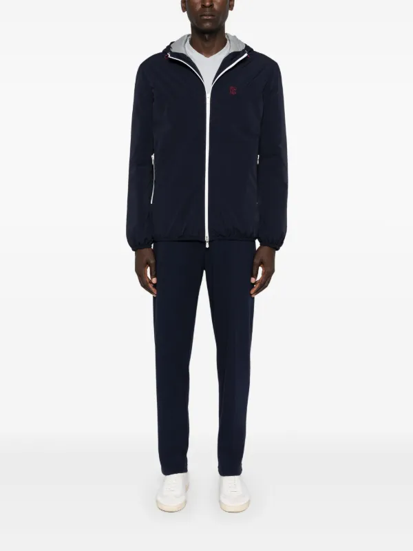 BRUNELLO CUCINELLI☆モニーレ ジャケット☆ Brunello Cucinelli logo-embroidered Jacket | Blue | FARFETCH