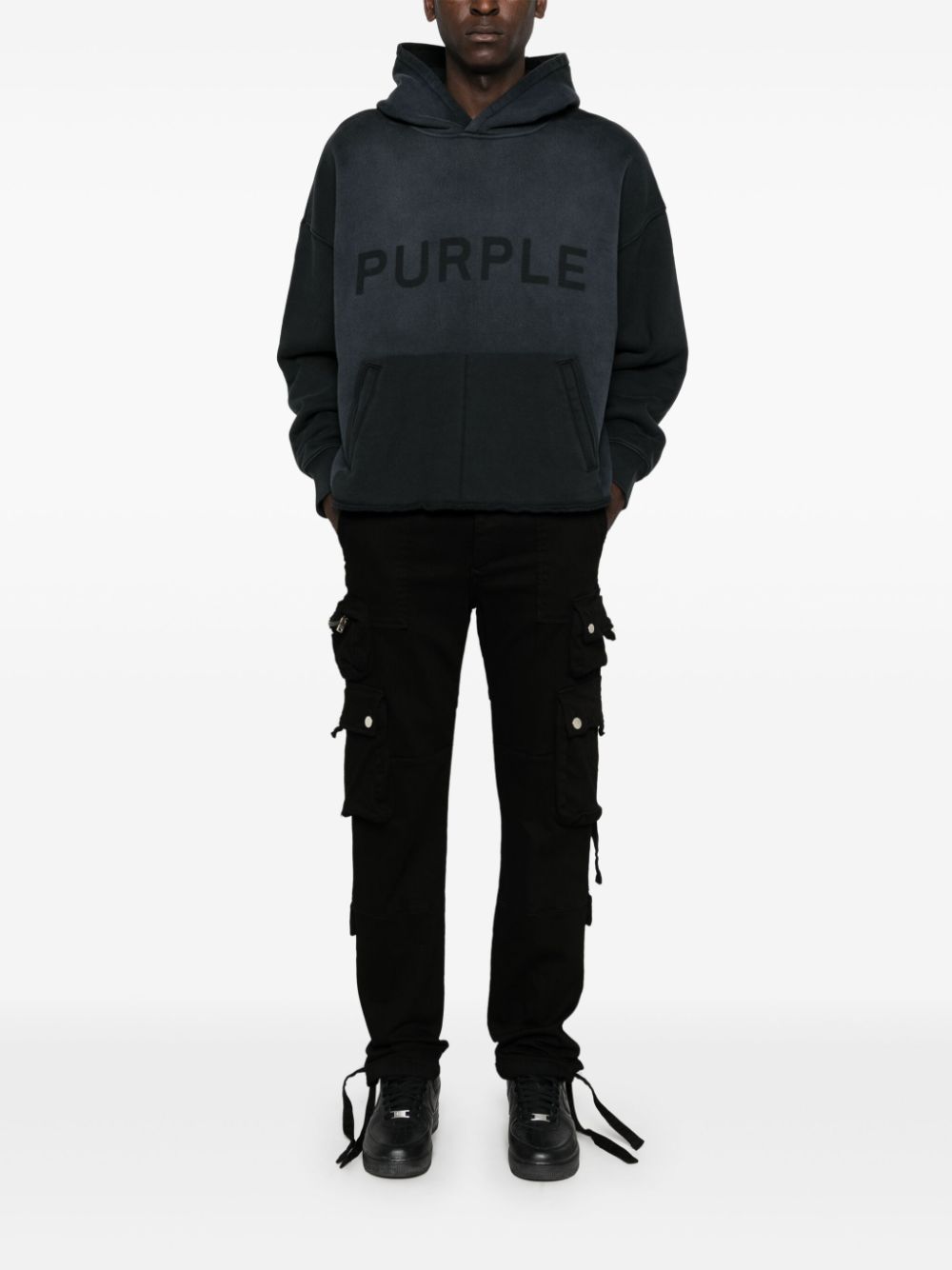 Shop Purple Brand Shadow Wordmark Hoodie In Schwarz