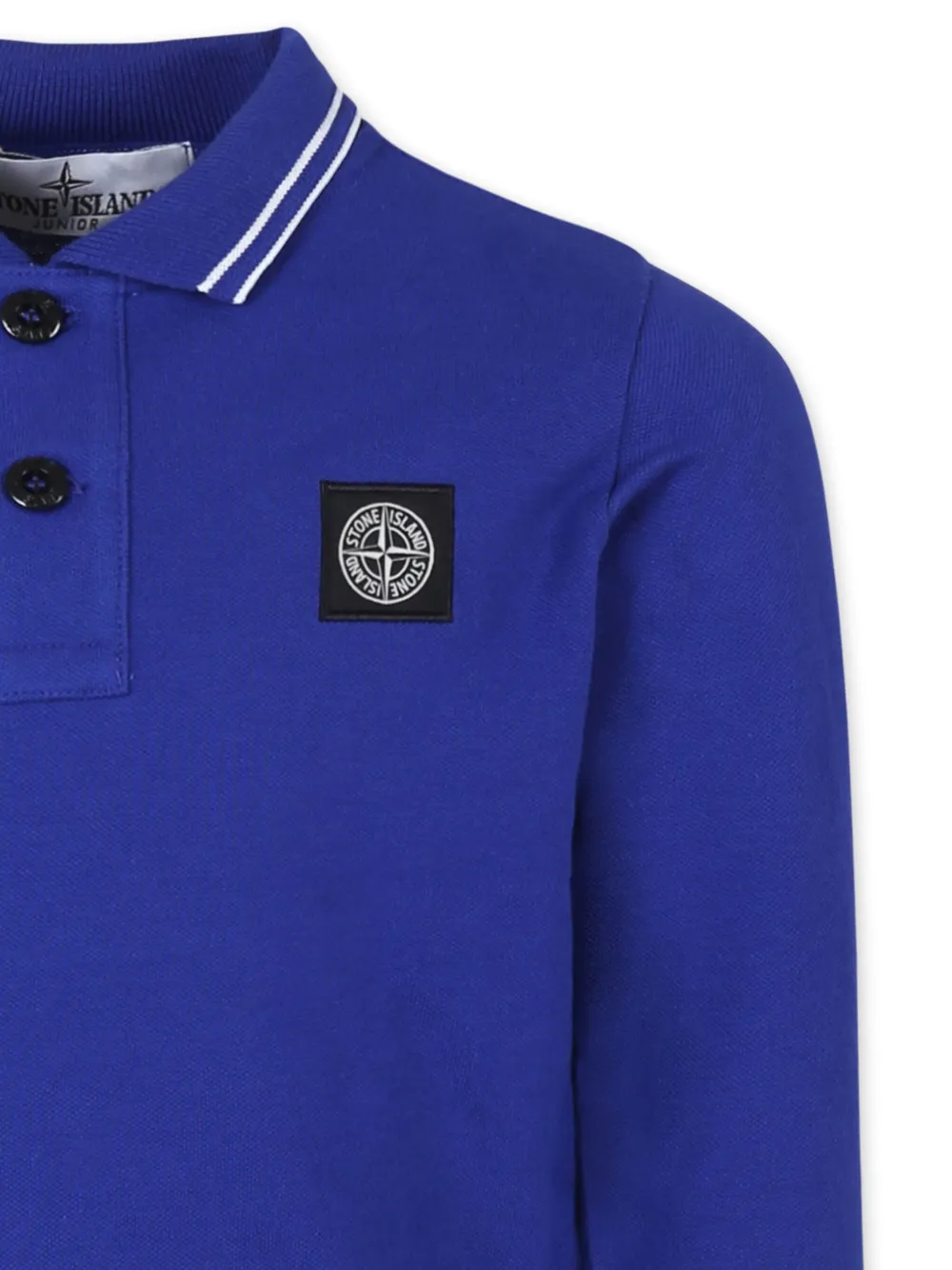 Stone Island Junior Poloshirt met Compass-patch Blauw