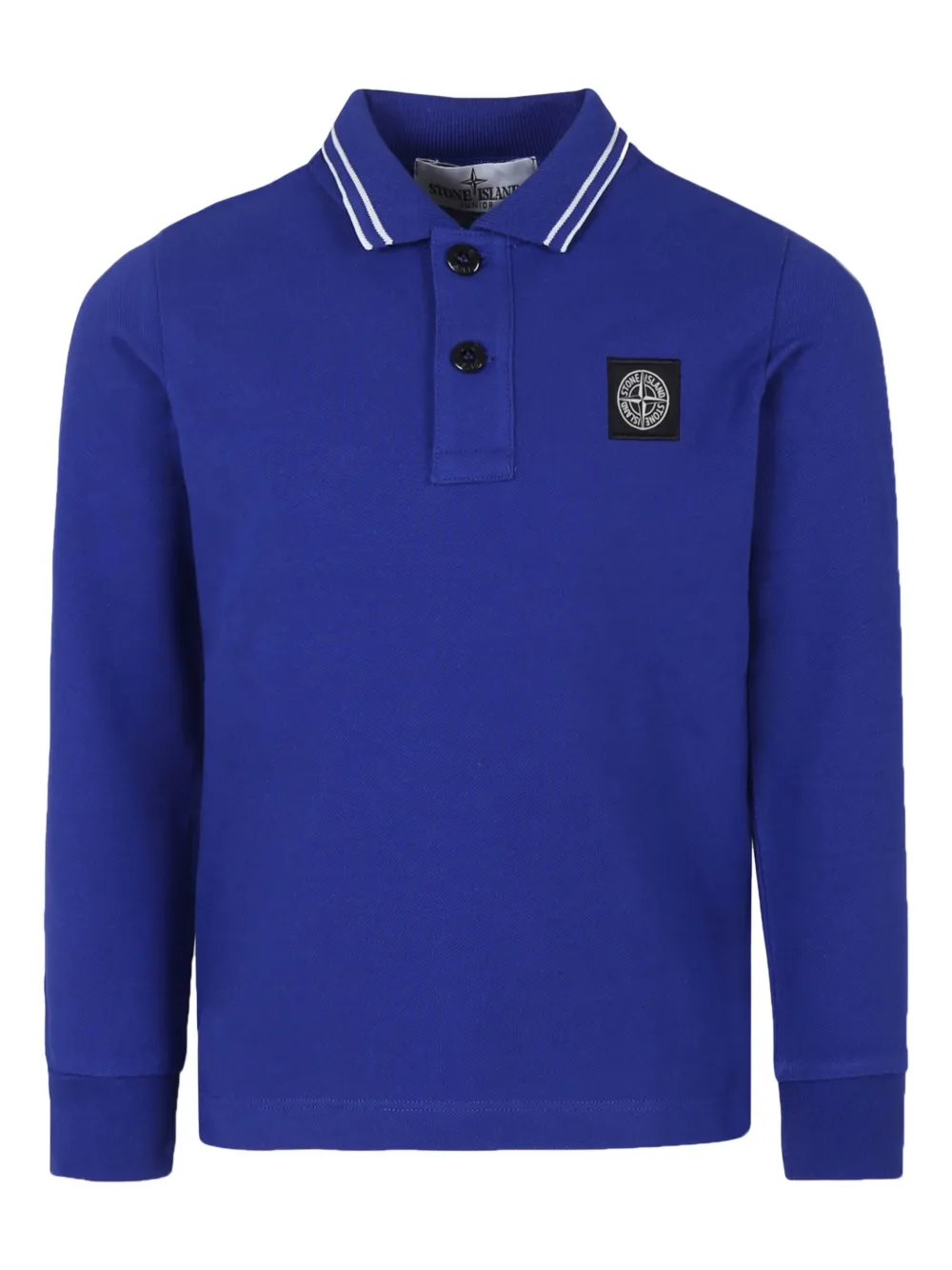 Stone Island Junior Poloshirt met Compass-patch Blauw