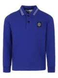 Stone Island Junior Compass-patch piqué polo shirt - Blue