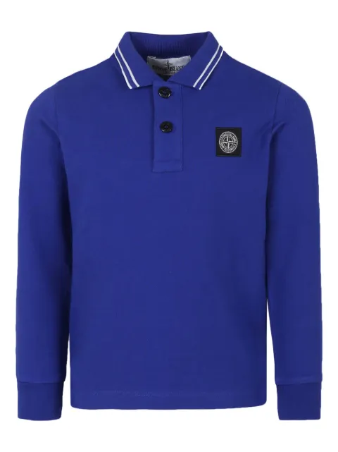 Stone Island Junior Compass-patch piqué polo shirt