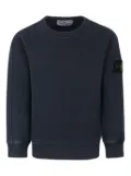 Stone Island Junior Compass-motif organic cotton sweatshirt - Blue