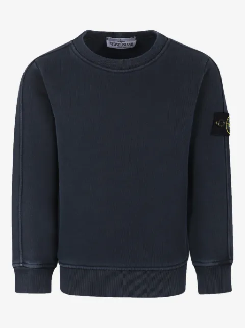 Stone Island Junior Compass-motif organic cotton sweatshirt
