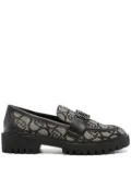 LIU JO logo-jacquard loafers - Black