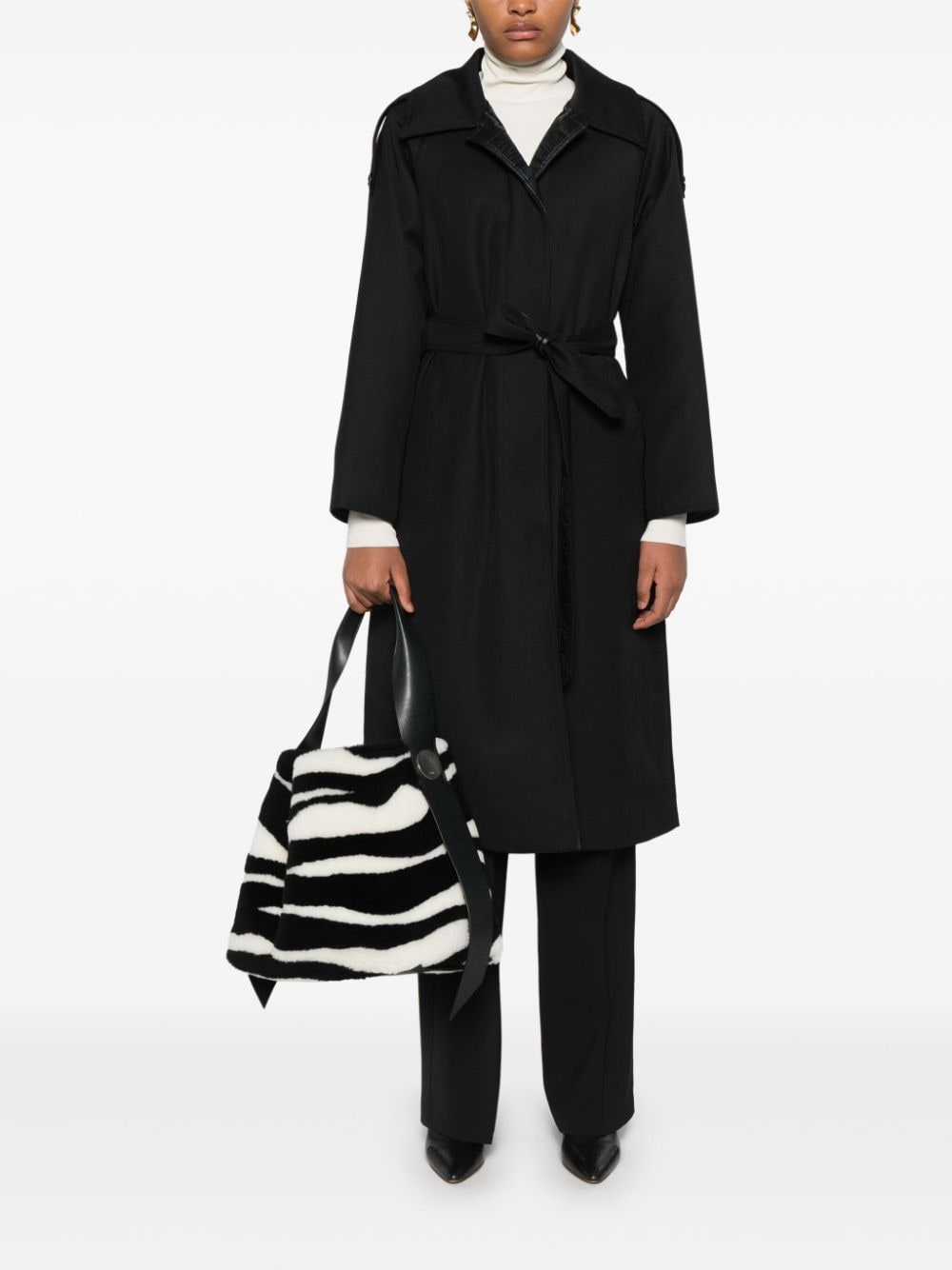 Herno textured trench coat - Black