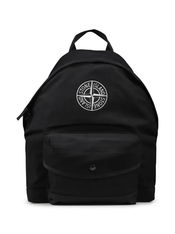 Stone Island Junior Compass embroidered Backpack Black FARFETCH AM