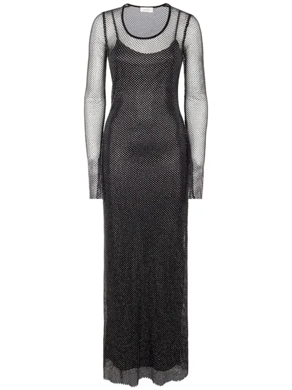 Sportmax Crystal Embellishment Maxi Dress in Black
