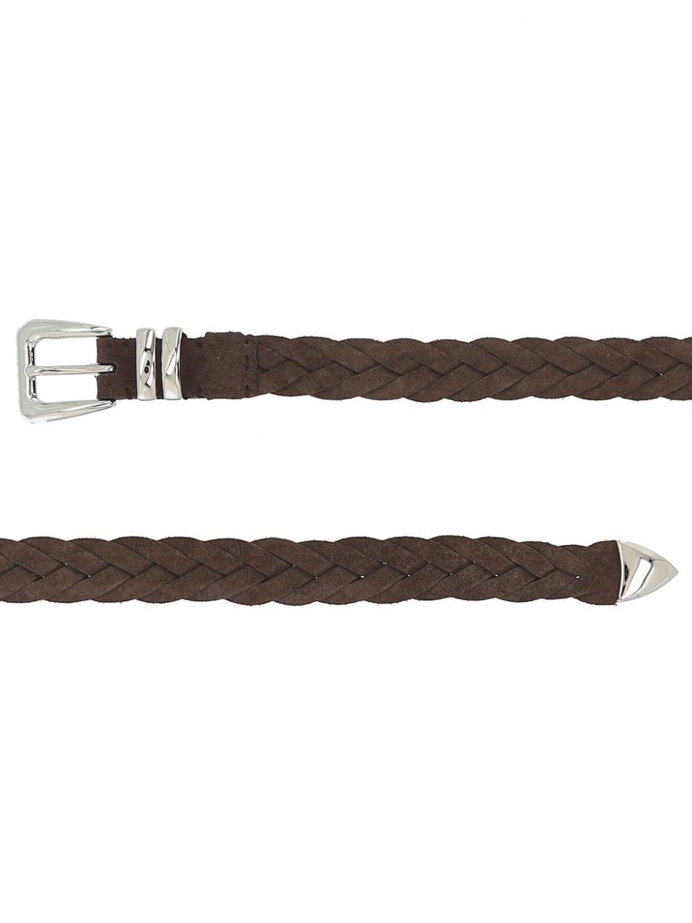 Brunello Cucinelli interwoven suede belt - Bruin