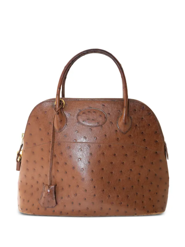 Hermès Pre-Owned Tote Birkin Bolide Ostrich Marrón FARFETCH CO