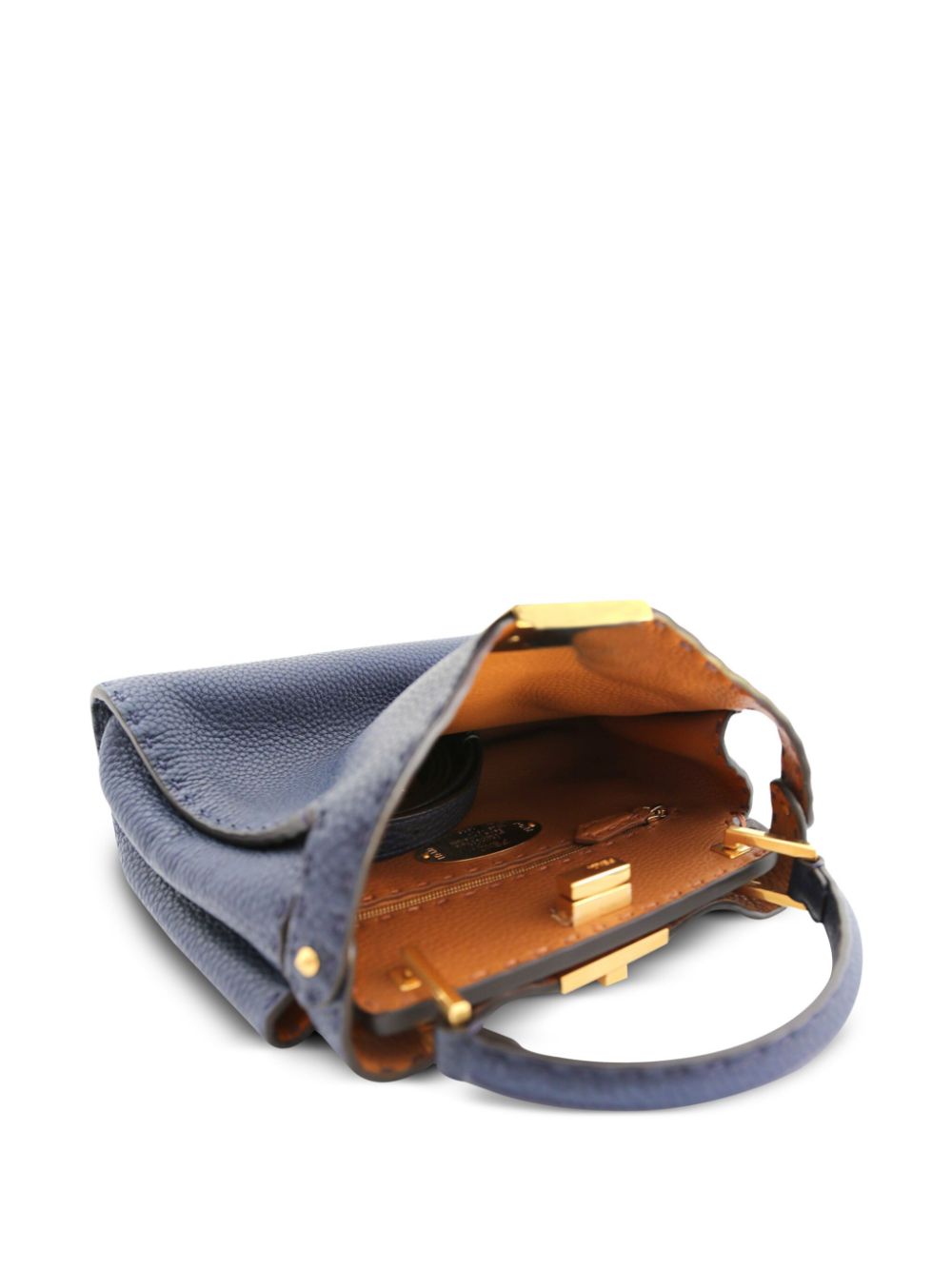 Pre-owned Fendi Small Peekaboo Iseeu Handbag In Blue