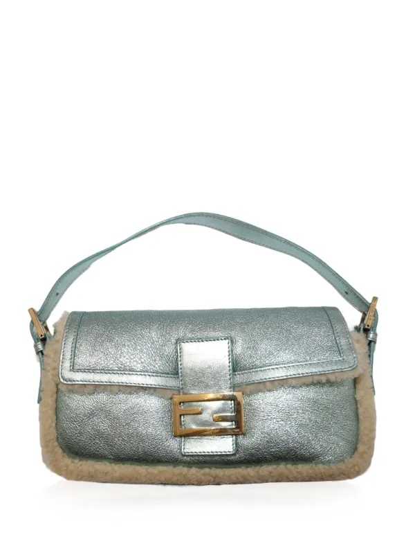 FENDI ムートンバゲット ショルダー ブルー フェンディ ムートン