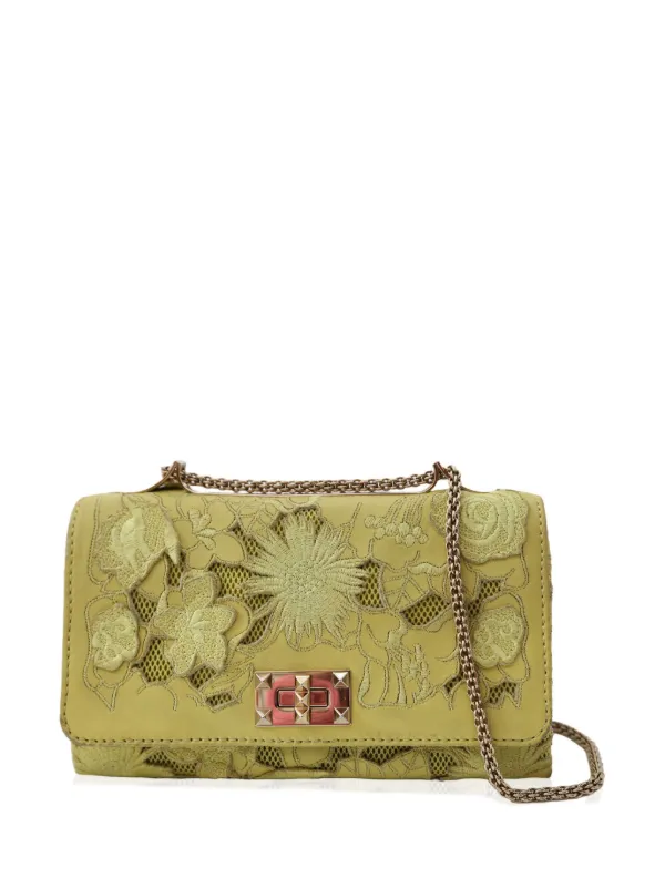Valentino Garavani Pre-Owned Embroidered Shoulder Bag Yellow FARFETCH PH