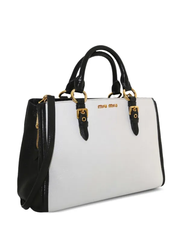 Miu Miu Pre-Owned レザー 2wayハンドバッグ | ホワイト | FARFETCH JP