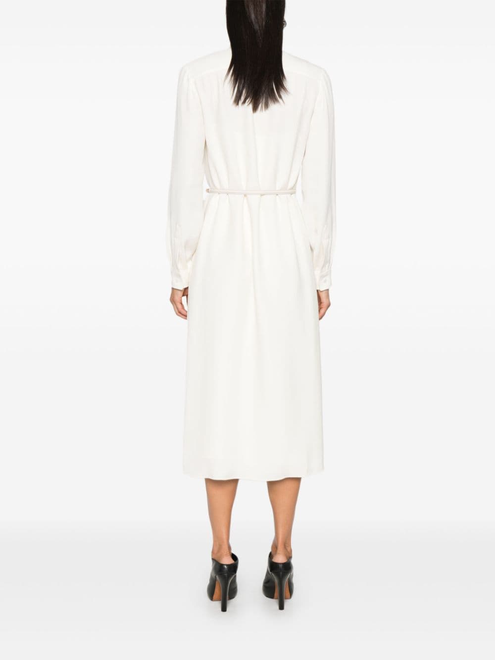 Shop Gucci Belted Maxi Dress In White