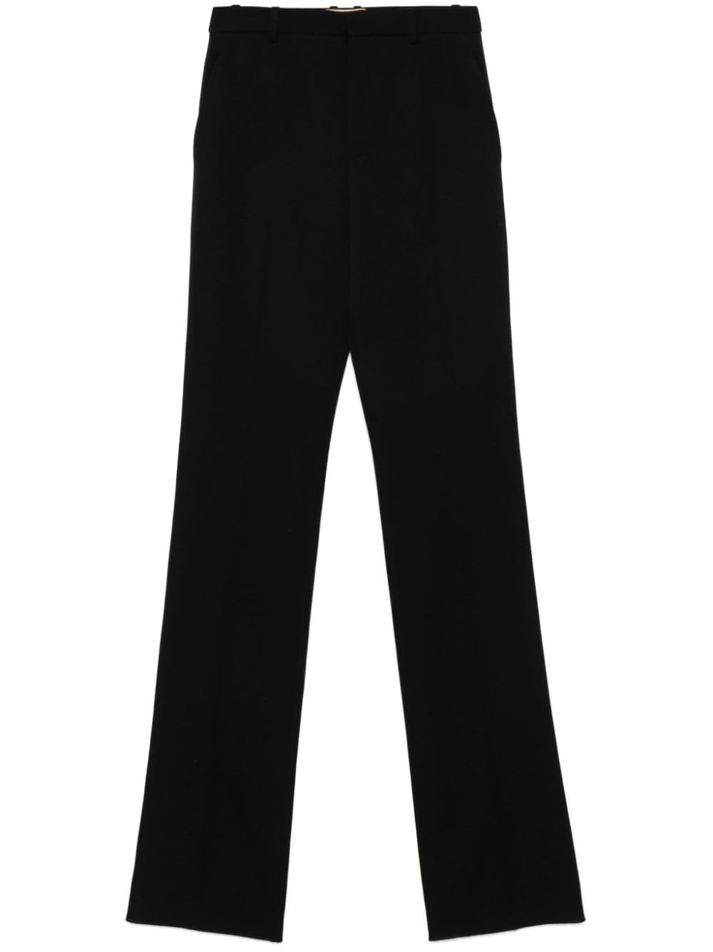 Shop Saint Laurent Flared Trousers In Black