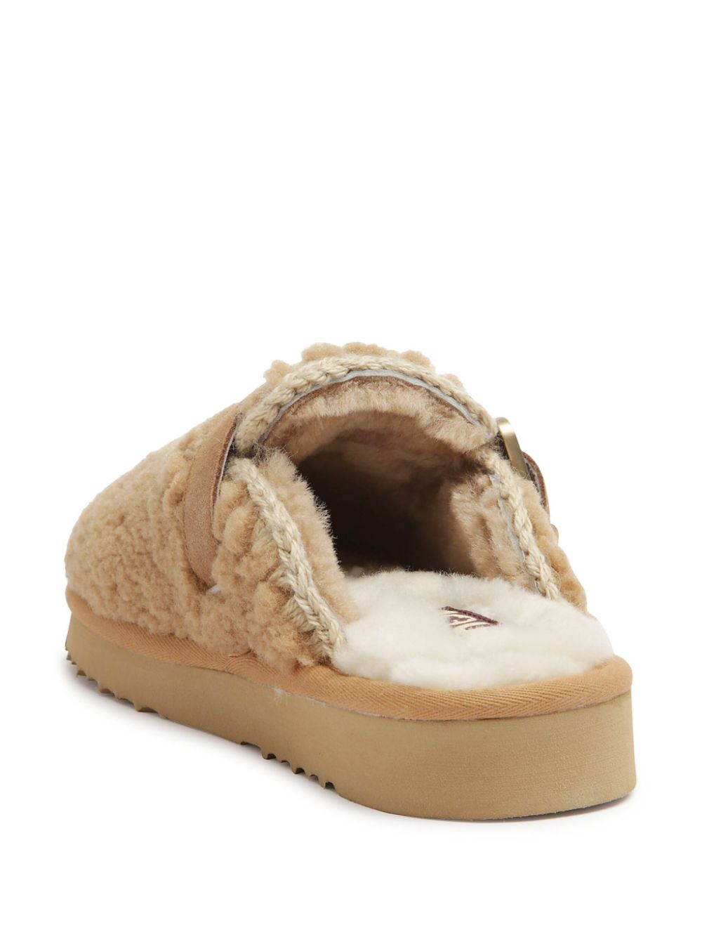 Mou Slippers met leren afwerking Bruin