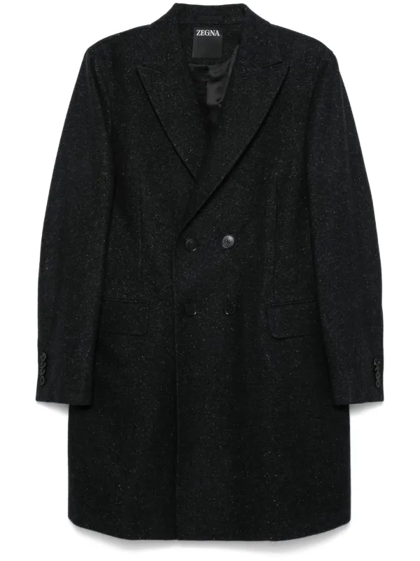Zegna Speckle Texture Coat | Black | FARFETCH CA Zegna Speckle Texture Coat | Black | FARFETCH CA