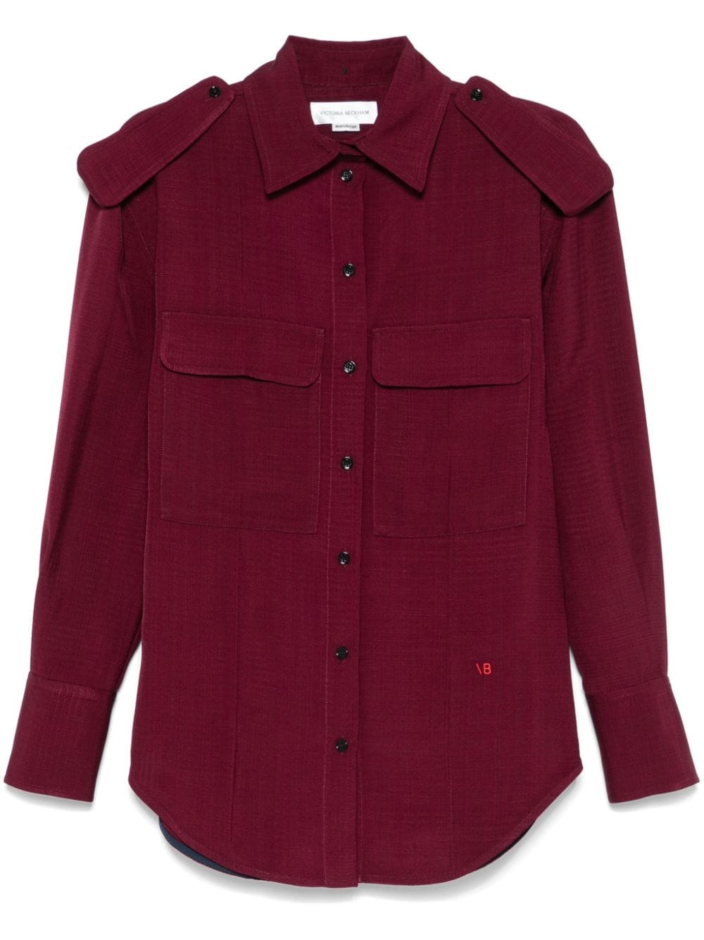 Shop Victoria Beckham Logo-embroidered Shirt In Red