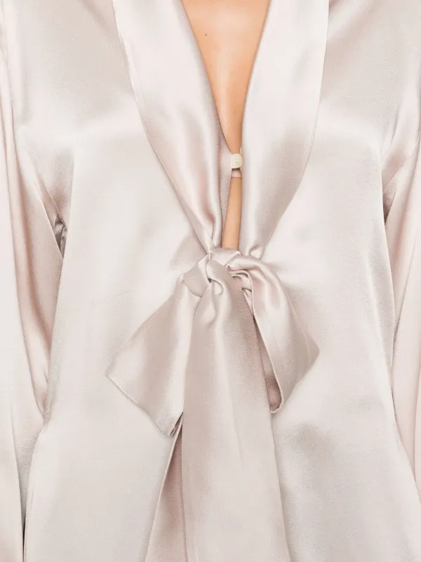 Tシャツ・カットソー Victoria Beckham Victoria Beckham V-Neck Scarf Blouse Victoria Beckham V-neck Scarf Shirt | Pink | FARFETCH