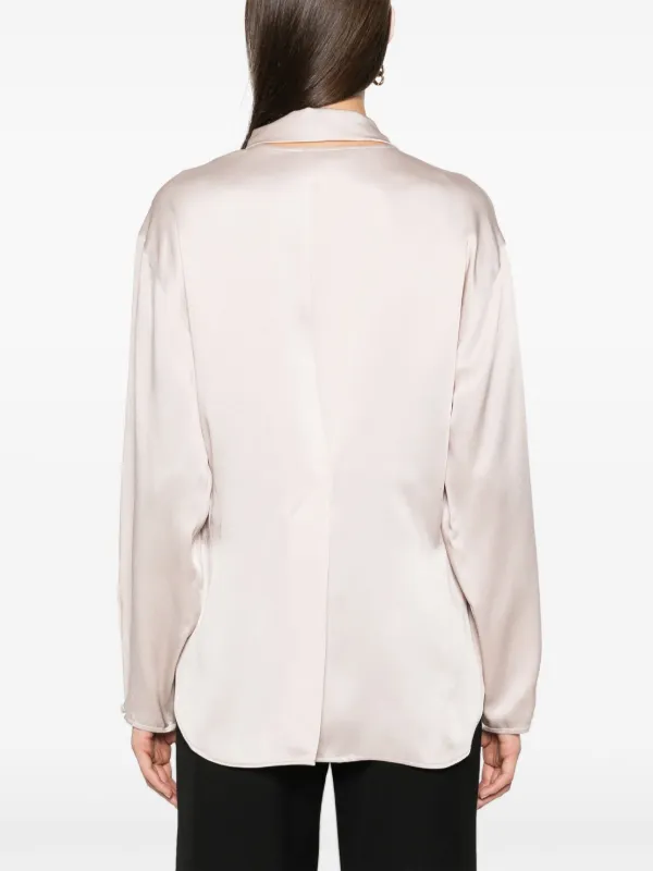 Tシャツ・カットソー Victoria Beckham Victoria Beckham V-Neck Scarf Blouse Victoria Beckham V-neck Scarf Shirt | Pink | FARFETCH