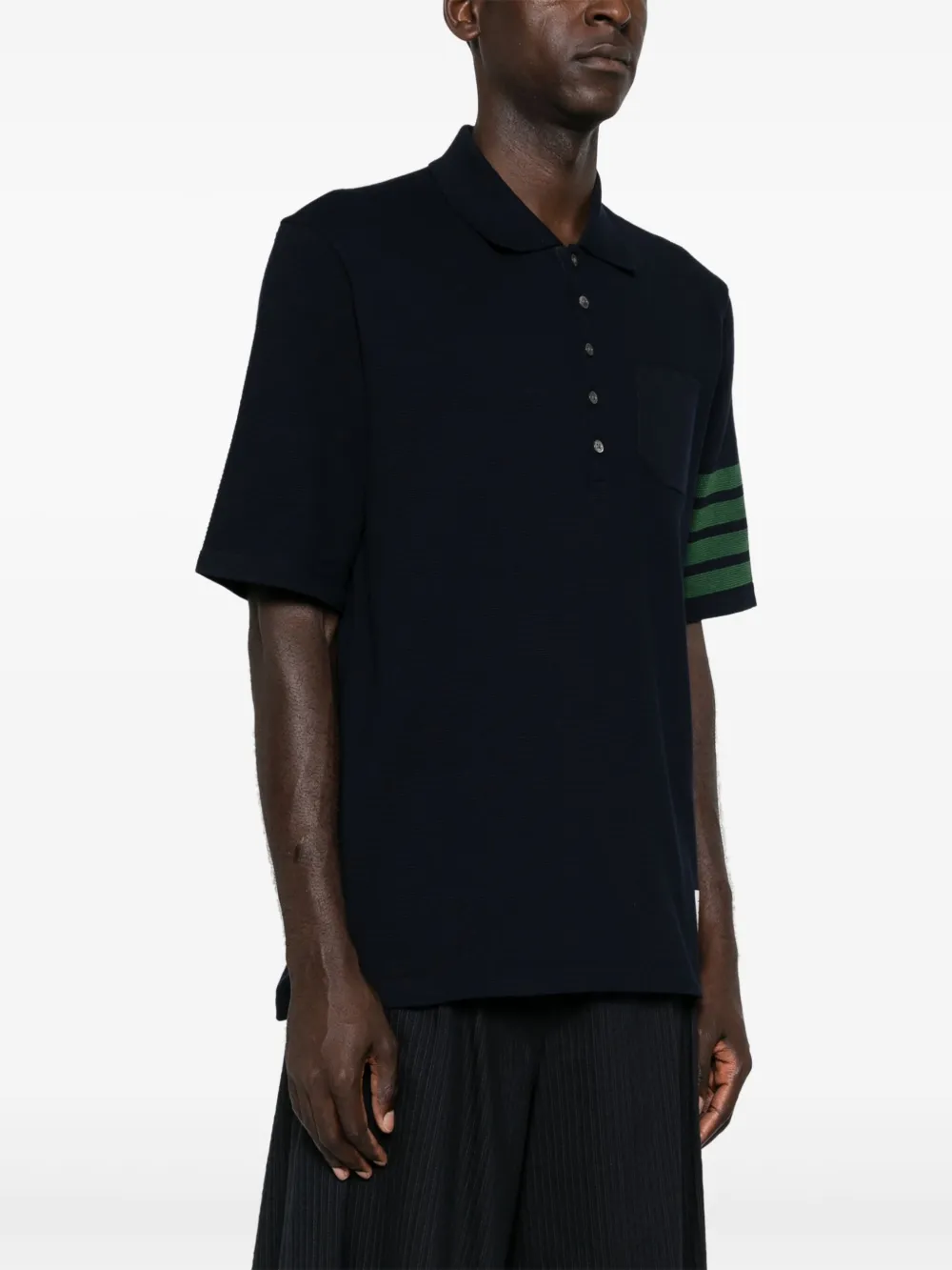 Thom Browne Piqué poloshirt Blauw