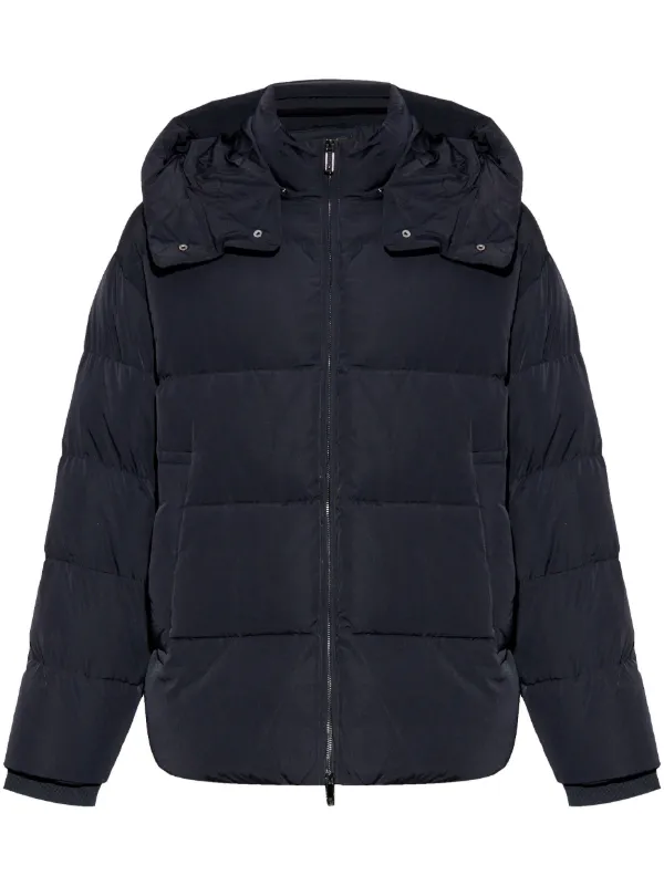 Emporio Armani Hooded Padded Jacket Blue FARFETCH AE