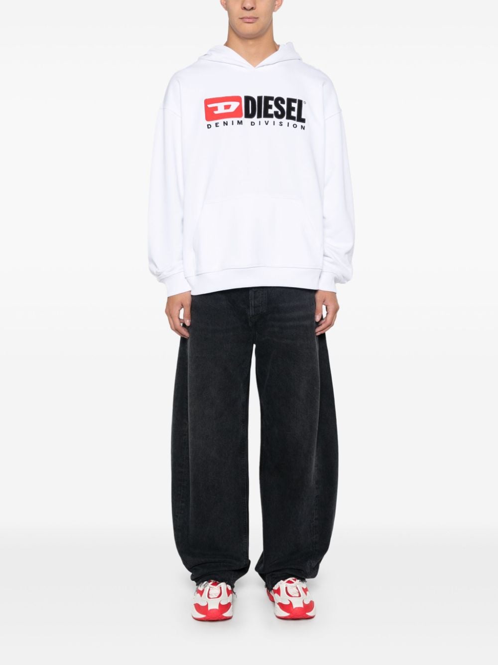 Shop Diesel S-boxt Hoodie In White