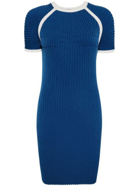 CHANEL 2000s ribbed-knit short-sleeved dress Women