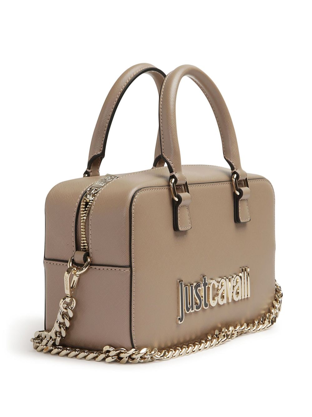 Shop Just Cavalli Logo-lettering Crossbody Bag In Neutrals