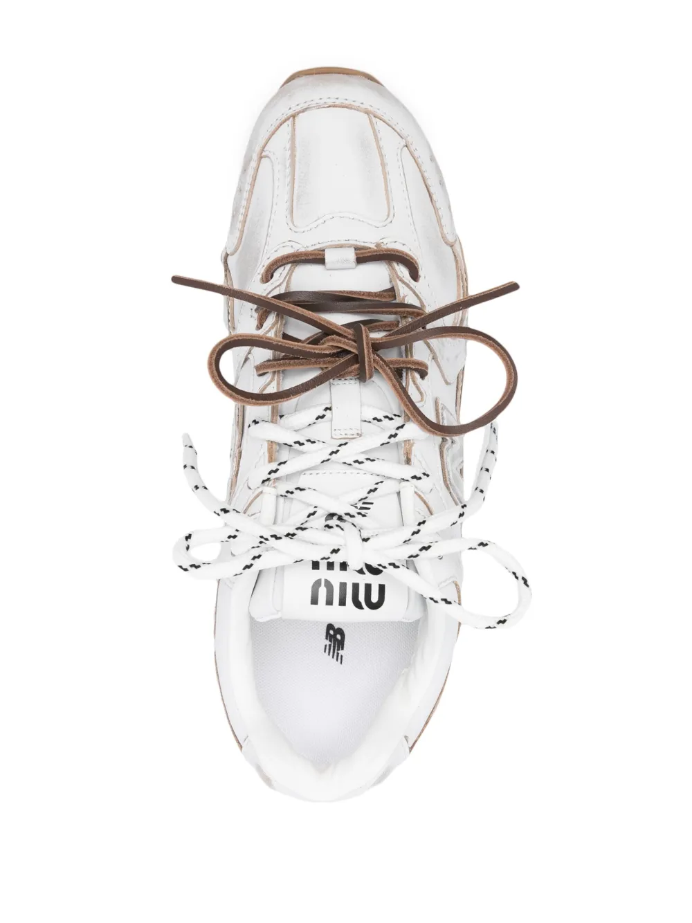 Miu Miu X New Balance 530 Sl Leather Sneakers In White