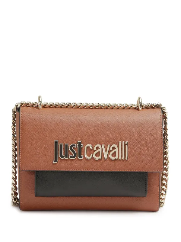 Just Cavalli ロゴプレート ショルダーバッグ | ブラウン | FARFETCH JP