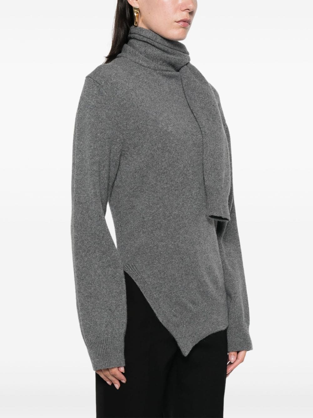 Shop Rohe Twisted-scarf Sweater In Grey