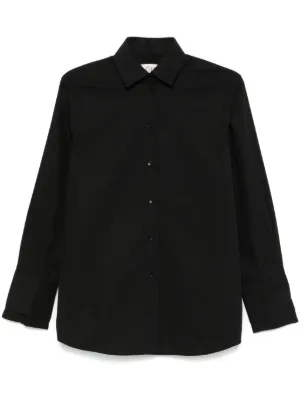 Jil Sander ポインテッドカラー サテンシャツ | ブラック | FARFETCH JP