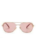 Prada Eyewear triangle-logo sunglasses - Gold