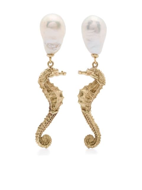 seahorse pearl earrings