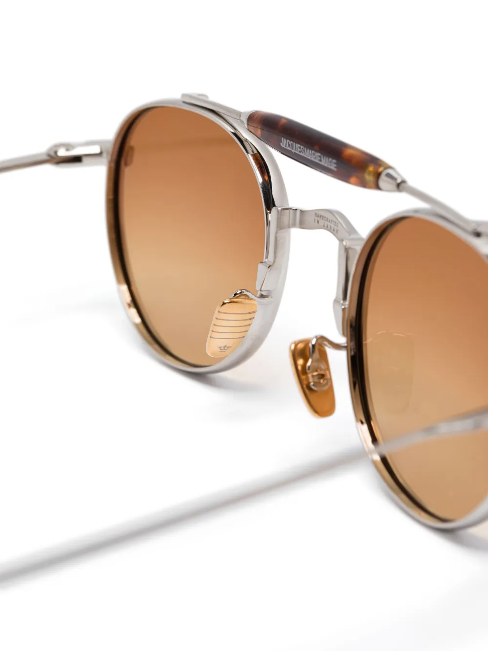 Jacques Marie Mage Zonnebril met rond montuur Zilver