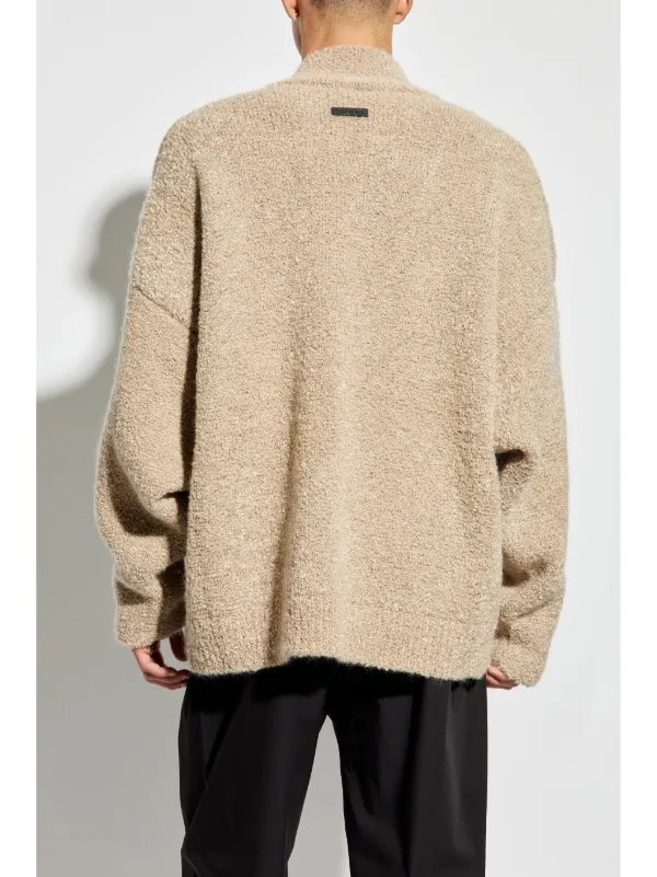 Fear Of God logo-appliqué V-neck Sweater | Neutrals | FARFETCH AO